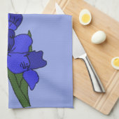 Linge De Cuisine Gladiole bleue (Quart Plié)