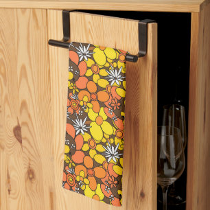 Linge De Cuisine Glam à fleur rétro des années 60 les années 70 1a