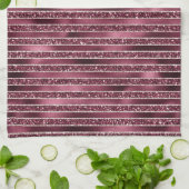 Linge De Cuisine Glam Burgundy Rouge Rose Blush Parties scintillant (Plié)