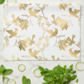 Linge De Cuisine Glam d'Élégants colibris d'or (Plié)