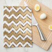 Linge De Cuisine Glam Gold White Zigzag (Quart Plié)