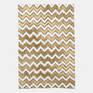Linge De Cuisine Glam Gold White Zigzag