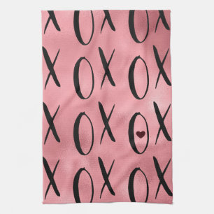 Linge De Cuisine Glam rose coeur XOXO