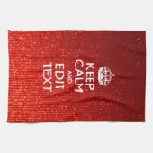 Linge De Cuisine Glamor Red Festive Personnalisé Conserver le calme (Horizontal)