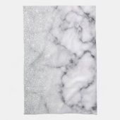 Linge De Cuisine Glamorous Silver White Glitter Marble Gradient (Vertical)