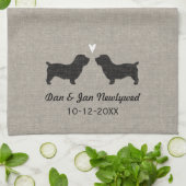 Linge De Cuisine Glen de Silhouettes de Terrier Imaal avec Coeur (Plié)