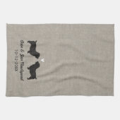 Linge De Cuisine Glen de Silhouettes de Terrier Imaal avec Coeur (Horizontal)