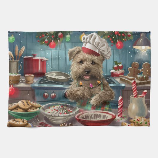 Linge De Cuisine Glen of Imaal Terrier Viennoiserie : Festive (Horizontal)