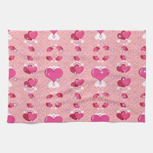 Linge De Cuisine glitter pink heart vibrant romantic wallpaper (Horizontal)