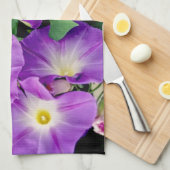 Linge De Cuisine Gloire de matin - le pourpre fleurit le feuille (Quart Plié)