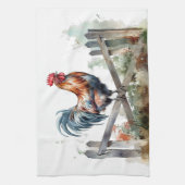Linge De Cuisine Gloire du matin : Coq d'aquarelle (Vertical)