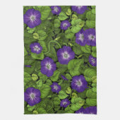 Linge De Cuisine Gloire du matin en violet et vert (Vertical)