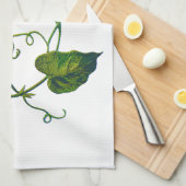 Linge De Cuisine Glories du matin bleu brodé (Quart Plié)