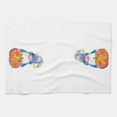 Linge De Cuisine Gnome d'automne blanc mignonne avec Citrouille (Horizontal)