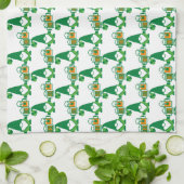 Linge De Cuisine Gnome de la Saint-Patrick avec chope de bière (Plié)