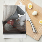 Linge De Cuisine Gnome de Noël mignonne avec un Sucre de canne sur  (Quart Plié)