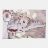 Linge De Cuisine Gnome rose dans la peinture d'aquarelle de neige (Horizontal)