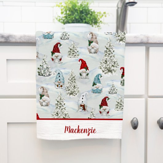Linge De Cuisine Gnomes de Noël personnalisés