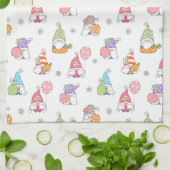 Linge De Cuisine Gnomes de Pâques mignonnes Fille Fleurs de printem (Plié)
