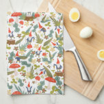 Linge De Cuisine Gnomes des bois<br><div class="desc">Motif à thème Whimsical vert et rouge boisé conçu par Shelby Allison avec de minuscules personnages de gnome,  champignons,  fleurs et feuillage.</div>