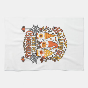 Linge De Cuisine Gnomes d'Halloween Citrouille Toile d'Araignée Cha