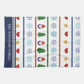 Linge De Cuisine Gnomes & Snowflakes Motif de Noël - Nom (Horizontal)