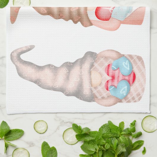 Linge De Cuisine Gnomes Valentines Vacances (Plié)