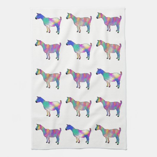 Linge De Cuisine Goats Funky Colourful Illustration Artsy Animals (Vertical)