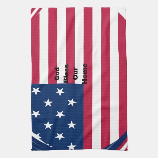 Linge De Cuisine God Bless Our Home : USA Flag Swirl Art (Vertical)