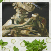 Linge De Cuisine Gogh Head a Skeleton with a Burning Cigarette (Plié)