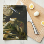 Linge De Cuisine Gogh Head a Skeleton with a Burning Cigarette (Quart Plié)