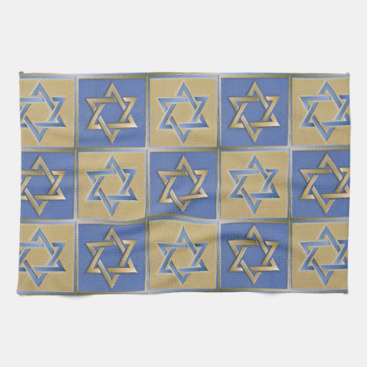 Linge De Cuisine Gold Blue Star de David Art Panels (Horizontal)