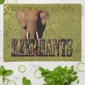 Linge De Cuisine Gold Elephant Design, (Plié)