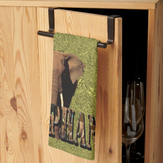 Linge De Cuisine Gold Elephant Design, (Pliage en tiers)
