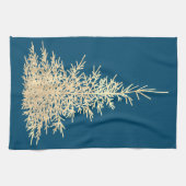 Linge De Cuisine Gold et bleu à feuillage persistant arbre élégant (Horizontal)