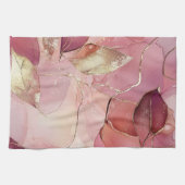 Linge De Cuisine Gold Feuilles Bourgogne Blush Pink (Horizontal)