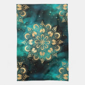 Linge De Cuisine Gold & Green Galaxy Dharma Mandala Motif (Vertical)