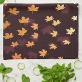 Linge De Cuisine Gold Maple Leaf on dark red (Plié)