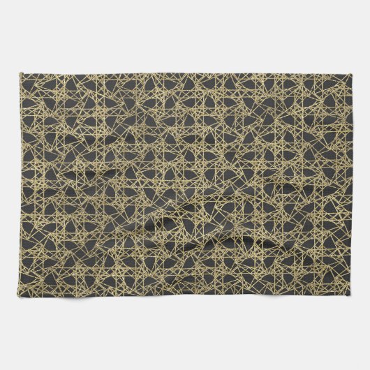 Linge De Cuisine Gold Scratch Golden Modern Glamor Unique Élégant (Horizontal)