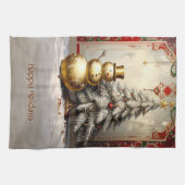 Linge De Cuisine Gold Snowman Christmas Tree Holiday (Horizontal)