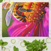 Linge De Cuisine Golden Bee Flower Magic Design (Plié)