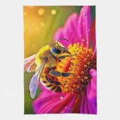Linge De Cuisine Golden Bee Flower Magic Design (Vertical)