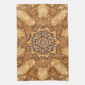 Linge De Cuisine Golden Mandala Kaleidoscope Pattern Kitchen Towel (Vertical)