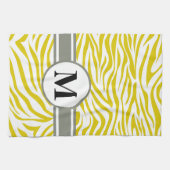 Linge De Cuisine Golden Poppy Safari Zebra avec monogramme (Horizontal)