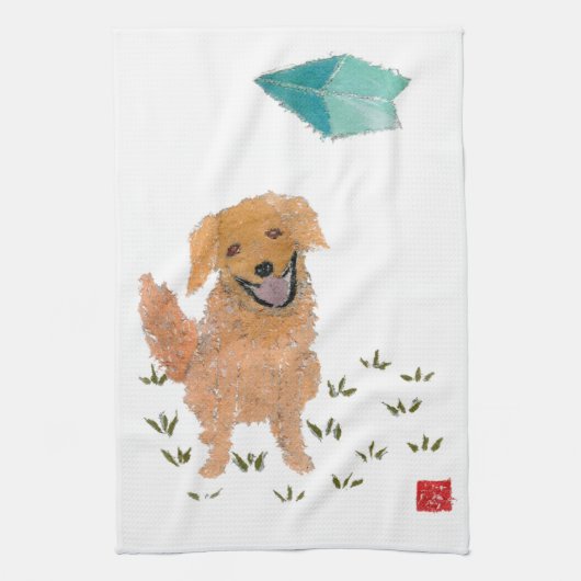 Linge De Cuisine Golden retriever (Vertical)