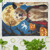 Linge De Cuisine Golden Retriever Chiens Citrouille Halloween Funny (Plié)