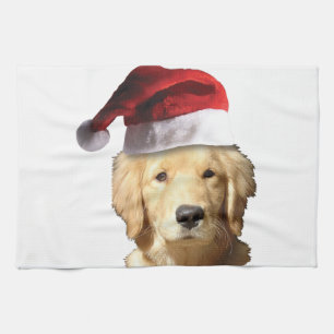 Linge De Cuisine Golden Retriever de Noël