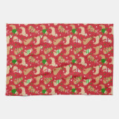 Linge De Cuisine Golden Retriever de Noël (Horizontal)