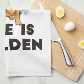 Linge De Cuisine Golden Retriever Dog - La vie est dorée (Quart Plié)