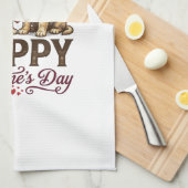 Linge De Cuisine Golden Retriever Joyeuse Saint-Valentin (Quart Plié)